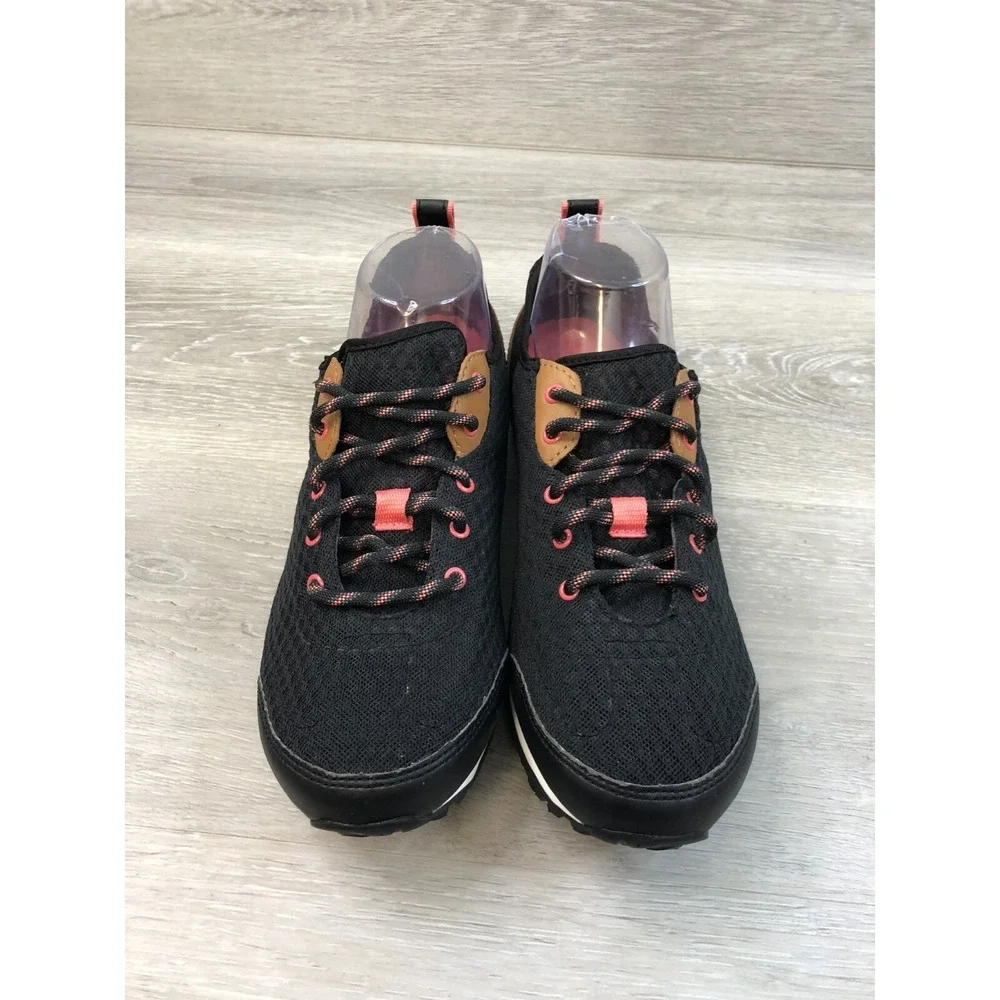 Clarks Women's Black Athletic Sneakers with Tan and Coral Accents